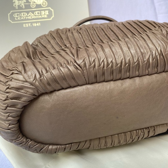 Coach Madison Gathered Sophia Satchel Tan/Gold/Champagne - Picture 4 of 9